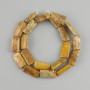 Fossilized Coral beads rectangular 20x11, 5-12mm+-, length 39cm+- on nylon thread