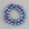 Natural stone beads Kyanite smooth round bead, diameter 12mm+-, length 39cm+- on a thread