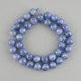 Kyanite natural stone beads, smooth round bead, diameter 10mm ±, length 39cm ±, on a thread