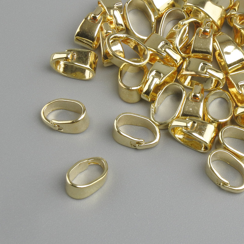 Jewelry findings Holder for pendant, diameter 3mm ±, length 7mm ±, metal color light gold, pack 35 pcs +