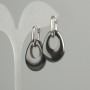 Earrings "Bagel" length 35mm +- drop Hematite, diameter 27x19mm +- , length 40mm +-
