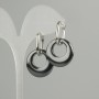 Earrings “Bublik” Hematite, diameter 22×3–3, 5mm±, length 35mm±