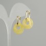 Earrings "Bublik" Citrine, diameter 18x5mm +/-, length 30mm +/-