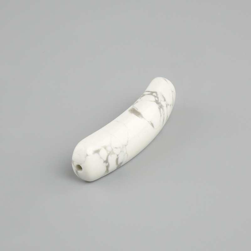 Kaholong bead inset, curved link with holes 36x10x6mm+