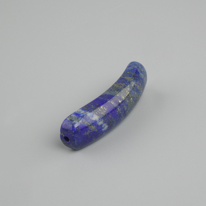 Lapis lazuli bead insert, curved link with holes 36×10×6 mm +