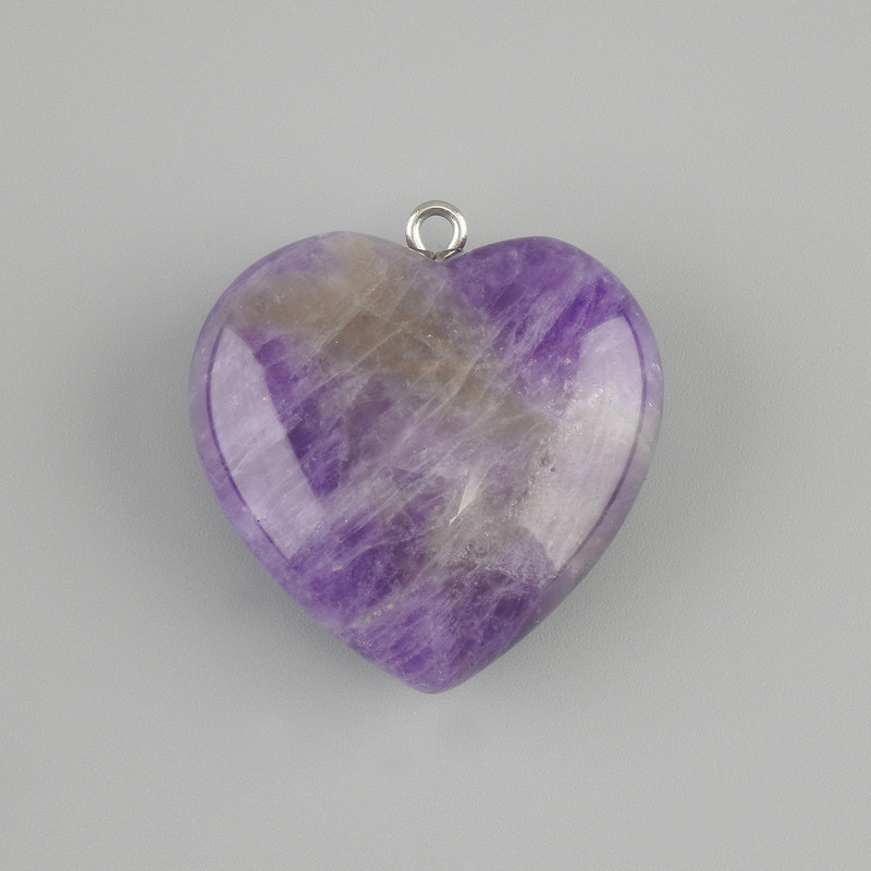 Amethyst Heart Pendant 30×30 mm+