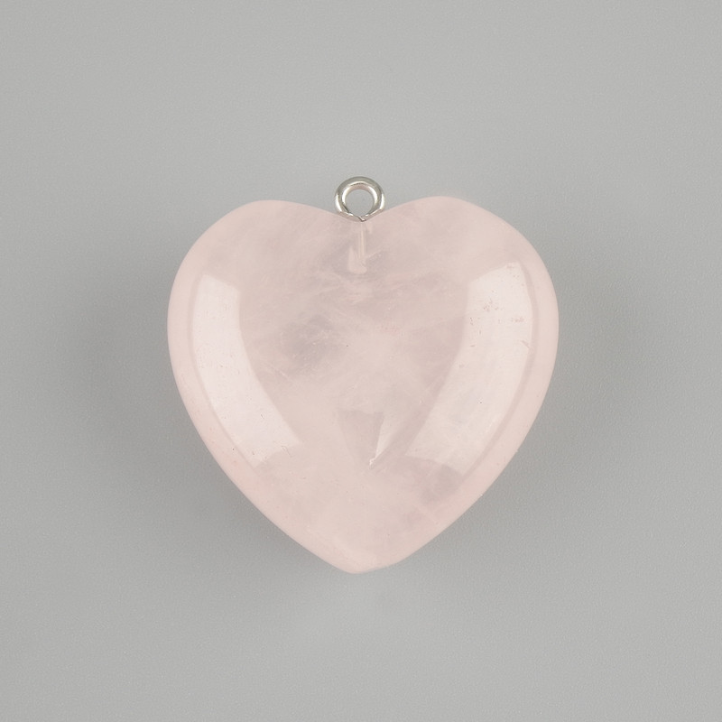 Pendant Heart Pink Quartz 30x30 mm+