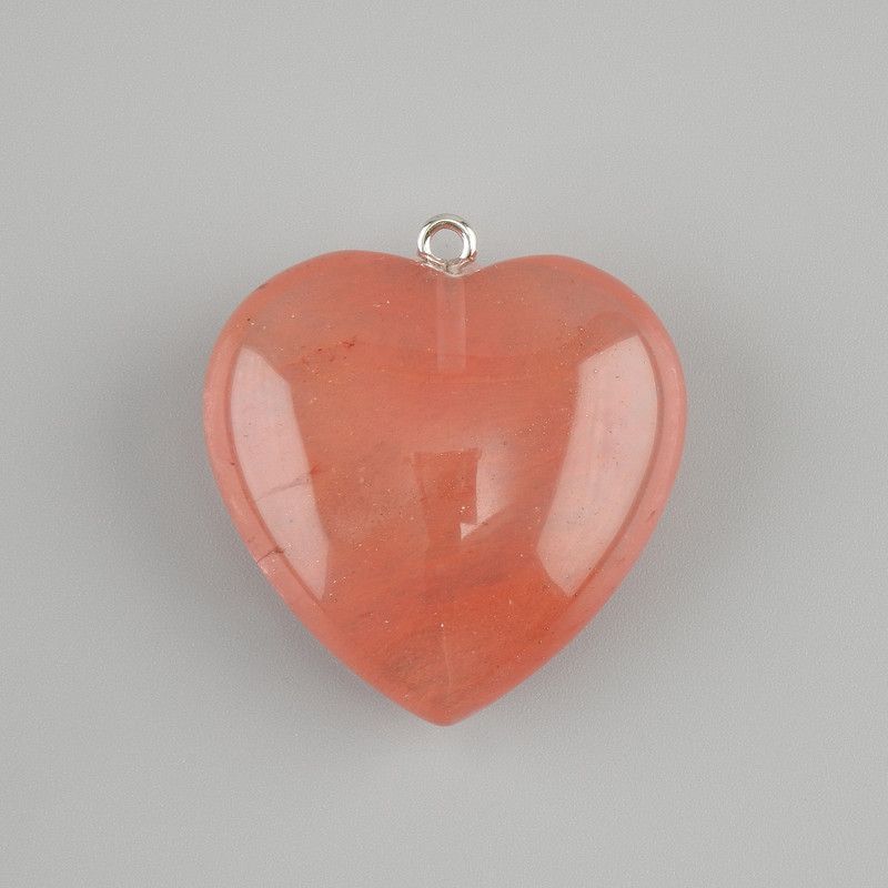 Pendant Heart Chalcedony 30x30mm+