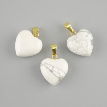 Heart pendant Howlite 15x15x23mm+