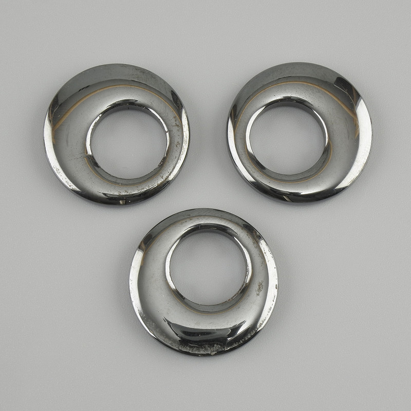 Pendant donut (biscuit) Hematite, diameter 22x3-3, 5mm+-; hole diameter 11mm+-