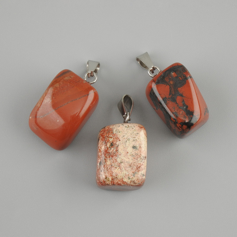 Jasper Totem Pendant jasper stone bar 16x11x11mm ±, length 24mm ± assortment of sizes