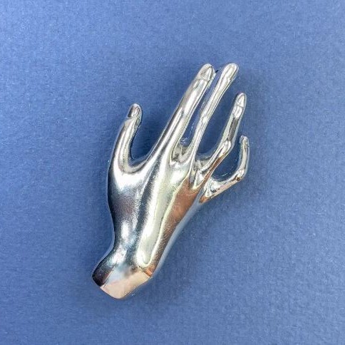 Brooch pendant Hand silver-colored metal 27x55mm+