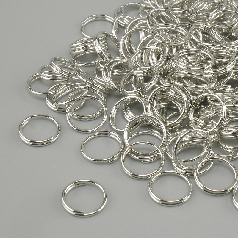 Jump ring spring clasp, diameter 8mm, silver-colored metal, packaged 20g