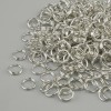 Spring connector ring, diameter 6 mm, silvery metal, 20 g package