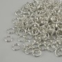 Spring connector ring, diameter 6 mm, silvery metal, 20 g package