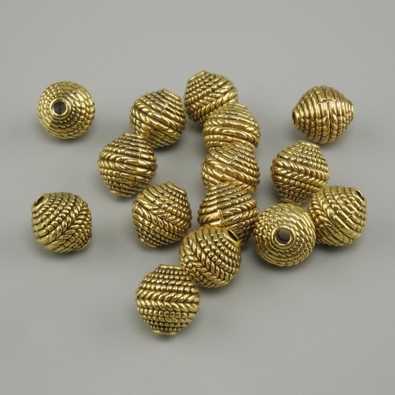 Bead insert in yellow gold color, metal color gold, diameter 8×7.5 mm, hole 1.8 mm, diameter 1.8 mm, ±, packaged 20 g (~15 pcs)