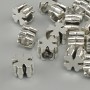 Silver-tone bead-insert cross metal color silver, diameter 9×9 mm ±, hole diameter 4.9 mm ±, packaged 20 g (~15 pcs)