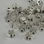 Jewelry findings bead-insert Cross metal color silver, diameter 7×7mm±, hole 2.2mm±, packaged 20g (~37 pcs)
