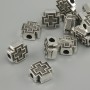 Bead insert cross metal color silver, diameter 9×9 mm ±, hole diameter 3 mm ±, packaged 20 g (~15 pcs)