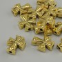 Bead insert Cross yellow gold color, diameter 13x11 mm ±, hole diameter 2.3 mm ±, packaged 20 g (~14 pcs)