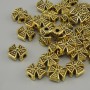Bead Insert Cross yellow gold color, 8x8mm±, hole diameter 2mm±, packed 20g (~31 pcs)