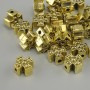 Bead insert Cross metal color yellow gold, diameter 8x8mm ±, hole diameter 2mm ±, packaged 20g. (~25 pcs)