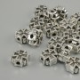 Bead insert cross hardware silver color metal, diameter 8x8mm+- hole diameter, 2mm+- bulk 20g. (~18 pcs.)
