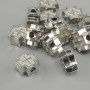Bead insert cross yellow gold tone metal color, diameter 9x9mm ±, hole, diameter 2.8mm ±, packaged 20g. (~14 pcs)