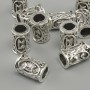 Bead fitting Scandinavian rune, diameter 13x9mm +- , hole diameter, diameter 6mm, silvery metal color, pack. 10 pcs