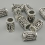 Jewelry findings bead Scandinavian rune, diameter 13x9mm ±, hole, diameter 6mm, silver metal color, pack. 10 pcs