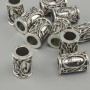 Bead Scandinavian rune, diameter 13×9mm ±, hole diameter 6mm, silvery metal color, pack. 10 pcs