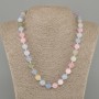Morganite necklace, smooth round bead, diameter 10mm+- , length 45cm+- with clasp