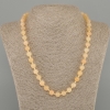 Necklace Citrine smooth bead, diameter 8mm+/-, length 50cm+/-, with clasp