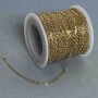 Gold-toned chain on a spool for jewelry making, thickness 2mm±, length 18m±