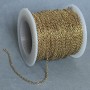 Jewelry chain spool for jewelry making, thickness 1.9 mm ±, length 18 m ±, golden metal
