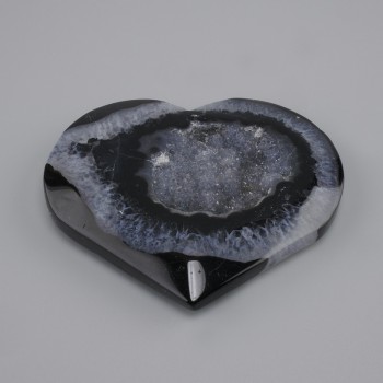 Heart Agate souvenir with geode 85x73x12mm +- (assorted sizes) (per 100 g)