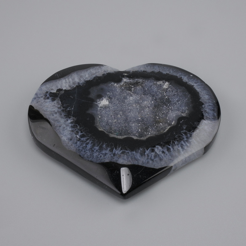 Heart Agate souvenir with geode 85x73x12mm +- (assorted sizes) (per 100 g)