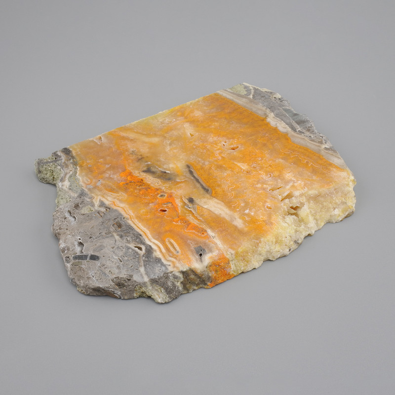 Price per 100 g! Natural stone souvenir plate Jasper "Bumblebee", diameter 89-120x75-95x10 mm ± assorted sizes