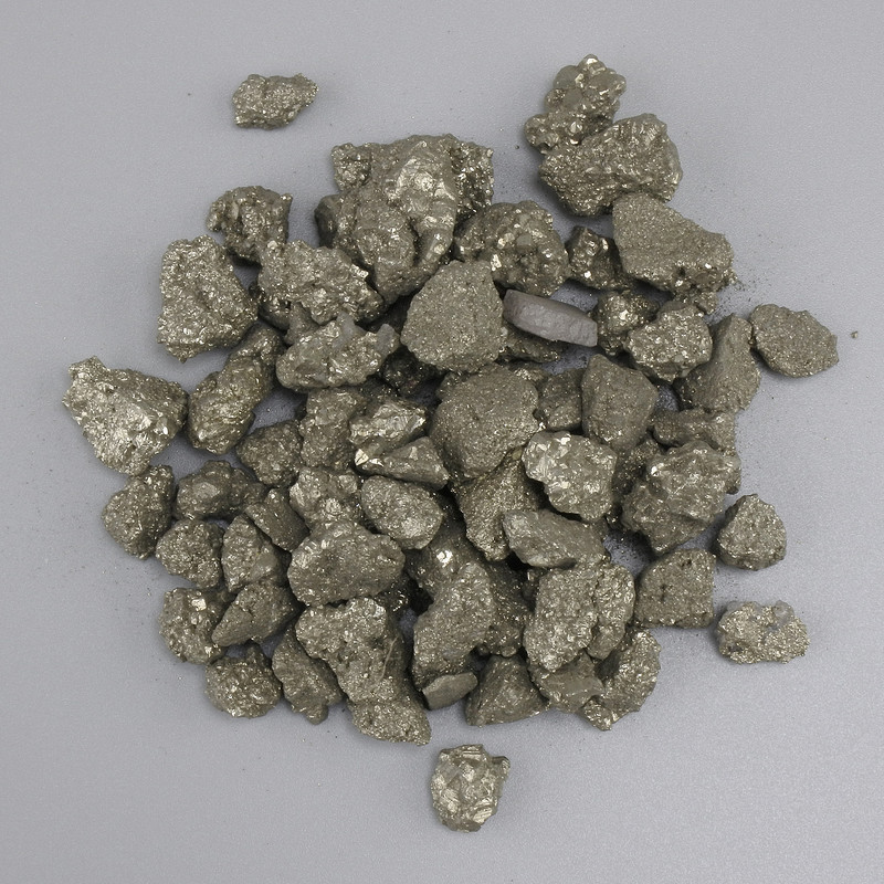 Natural Unprocessed Pyrite Crushed Stone, Diameter 5-19×6-12 mm ± (Assorted Sizes) (Price per 100 g)