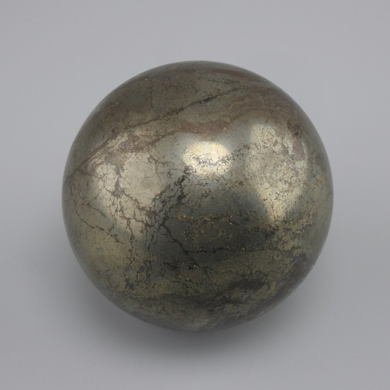 Price per 100 grams! Sphere made of natural stone Pyrite, diameter 50–60 mm ±, weight from 240 g+