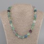 Necklace Fluorite faceted bead, diameter 12mm+-, length 45cm +- with clasp