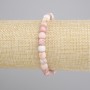 Bracelet Pink Opal Faceted Cube, diameter 6×6 mm +/-, length 18 cm +/-, stretch