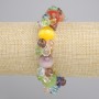 Cat's Eye bracelet smooth bead, diameter 14 mm ± Czech crystal faceted rondelle 8x6 mm ±, length 18 cm ± stretch