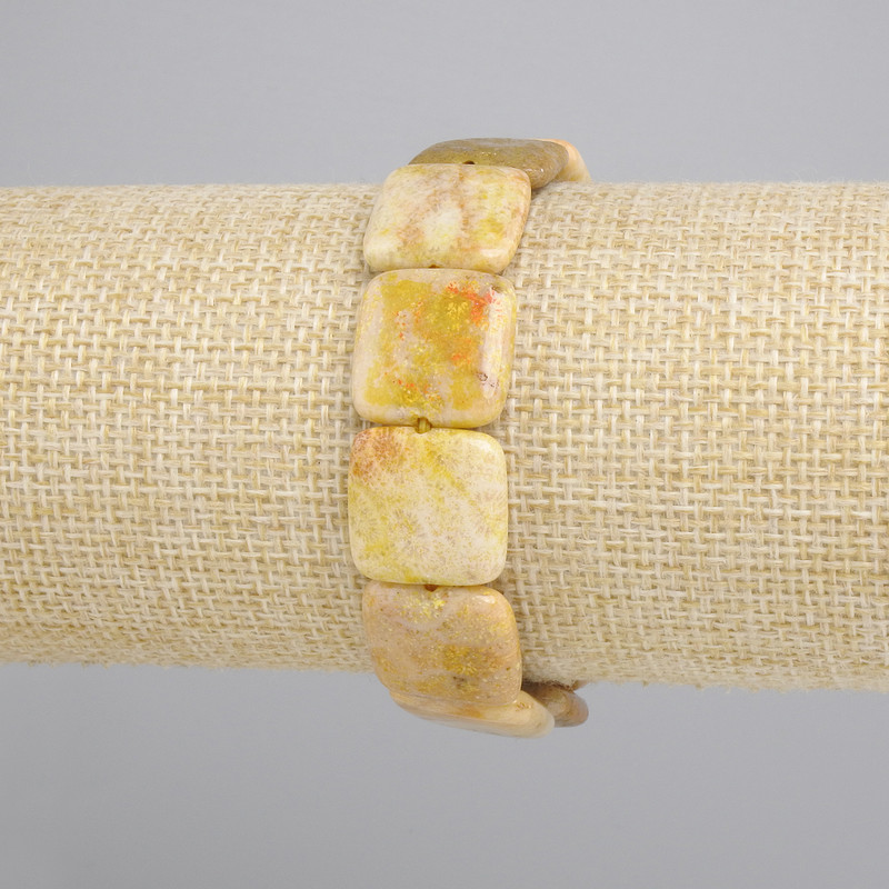 Coral pebble bracelet square, diameter 15mm±, length 18cm± stretch