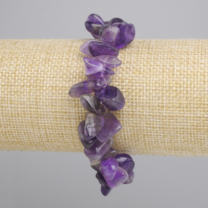 Amethyst bracelet tumbled butterfly 13-24×5-14mm ±, length 18cm ± stretch