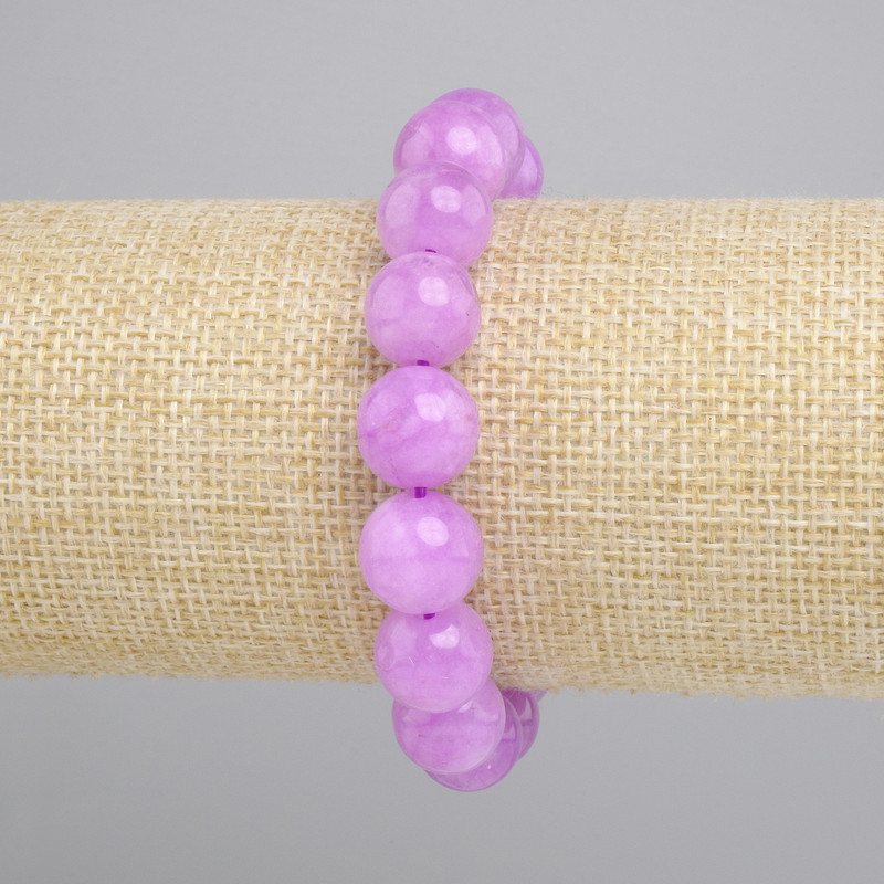 Bracelet Lavender Amethyst smooth bead, diameter 12mm ±, length 18cm ± stretch