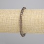 Bracelet Smoky Topaz faceted cube, diameter 5x5mm +/-, length 18cm +/- stretch