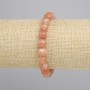 Bracelet Sunstone Selenite smooth round bead, diameter 8mm ±, length 18cm ± stretch