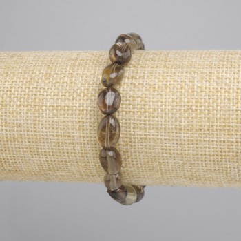 Bracelet Smoky Quartz tumbled, diameter 9-12x7, 5-8, 5mm+-, length 18cm+- stretch