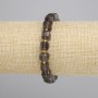 Bracelet Smoky Topaz faceted cube, diameter 8x8 mm+- beads 3 mm+-, length 18 cm+- stretch